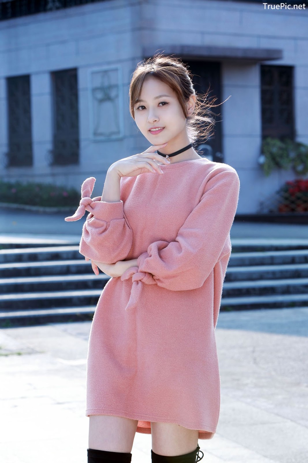 Image-Taiwanese-Model-郭思敏-Pure-And-Gorgeous-Girl-In-Pink-Sweater-Dress-TruePic.net- Picture-22