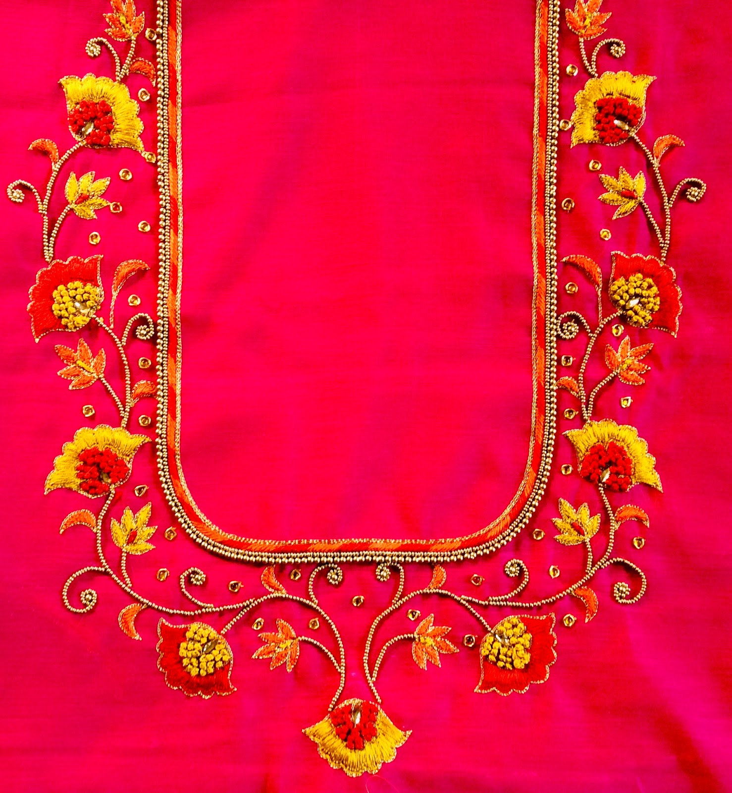 Aari embroidery for blouse with tracing paper