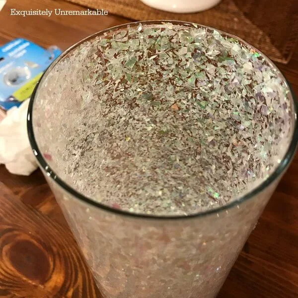 Glitter Inside Glass Vase