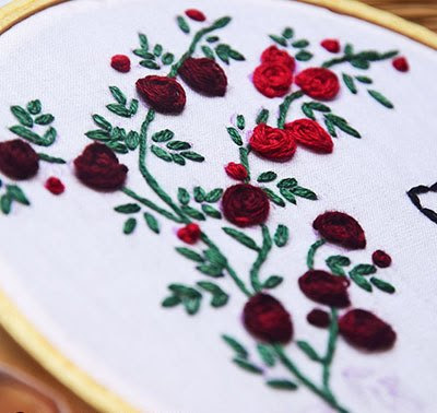 Hướng dẫn thêu hoa hồng leo - Hình 12