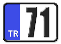 Kırıkkale ilinin plakası olan 71 kodunu gösteren küçük plaka