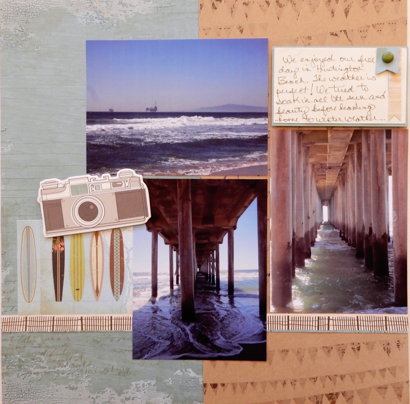 Random Memories Two Page Scrapbook Layout "California"