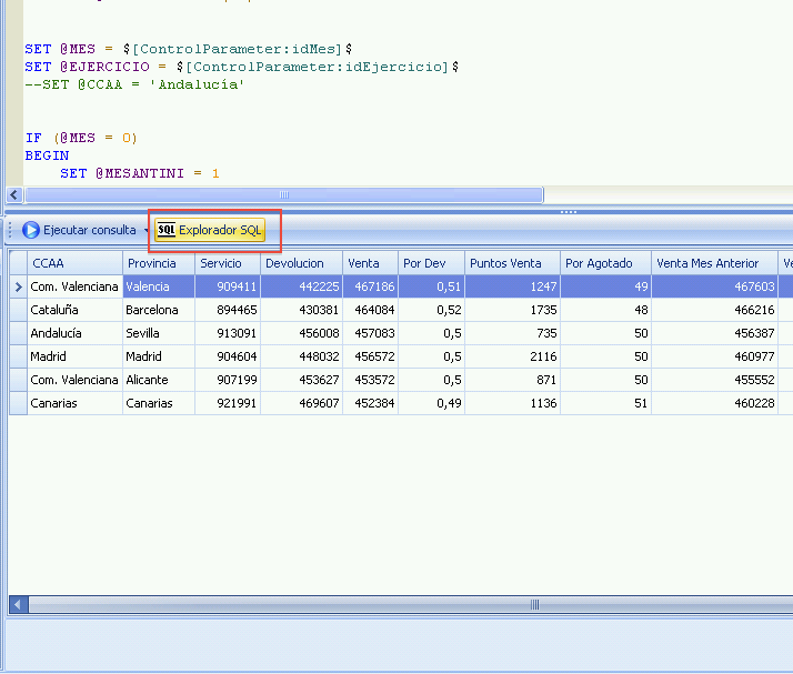 Buscar en código SQL | Atlas SBI Knowlege base