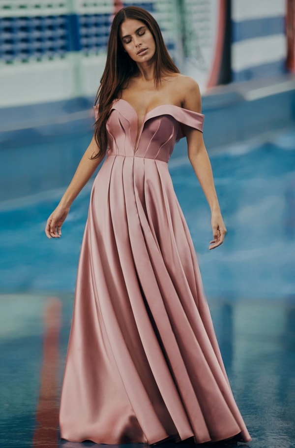 vestido longo rosa simples para madrinha de casamento