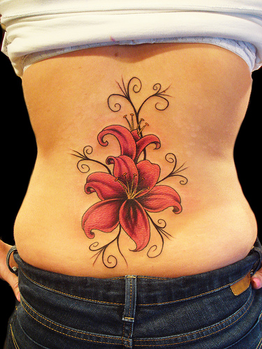 flower patterns for tattoos. Back Girl Flower Tattoo-Flower