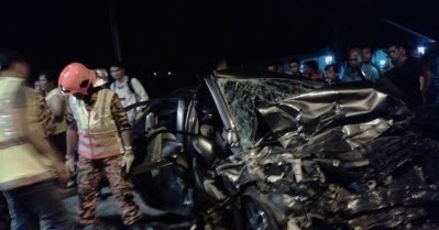Empat maut nahas bas dan kereta di Jalan Lipis-Merapoh 