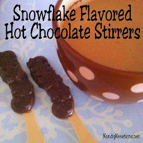 Add a cute and delicious addition to your hot chocolate this winter with a flavored hot chocolate stirring sticks.  These flavored stirrers can be made in any design, but are perfect for an Olaf the Snowman sledding party with this snowflake design. Find all the DIY info now!