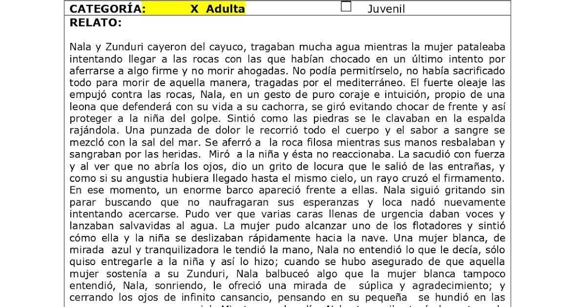 Concurso de Relato Hiperbreve Villa de El Sauzal 24. Nala (Adultos · 2021)