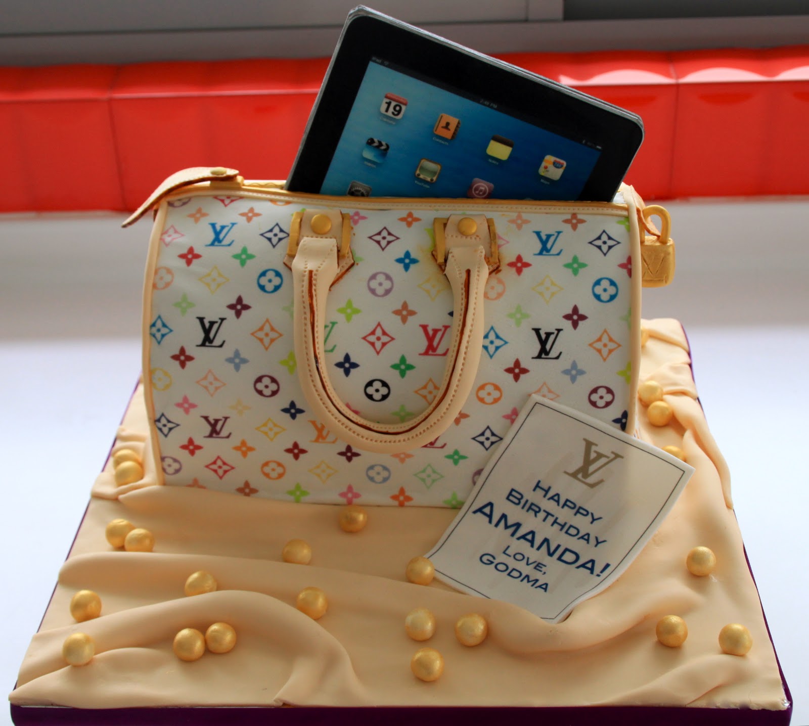 Celebrate with Cake!: Louis Vuitton Bag with iPad Cake