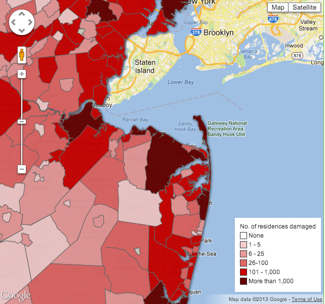 Keenbug Hurricane Sandy Flooding & Damage Maps of New Jersey