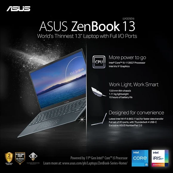 ASUS Zenbook 13 UX325 11th Gen Intel Core
