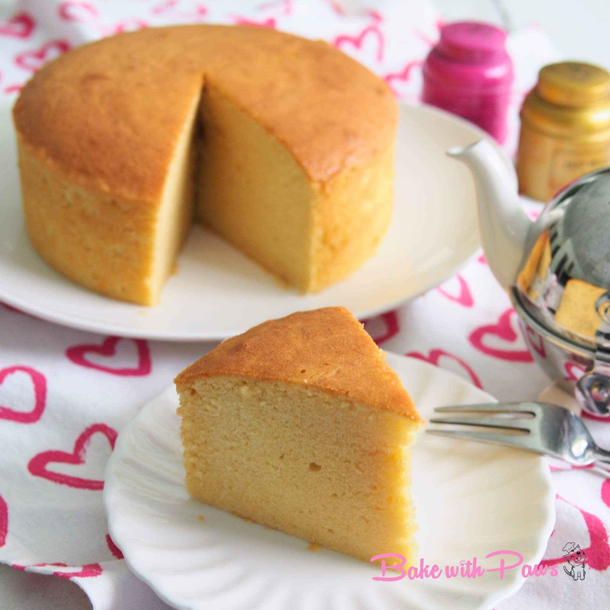 Butter Cake (Low Sugar, Soft and Fluffy) BAKE WITH PAWS