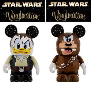 Star Wars x Disney Vinylmation Donald Han Solo & Goofy Chewbacca 2 Pack