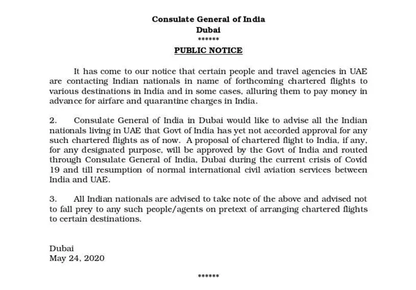 Indian Consulate in Dubai issues scam warning for chartered repatriation flights, Dubai, News, Flight, Warning, UAE, Media, Phone call, Gulf, World