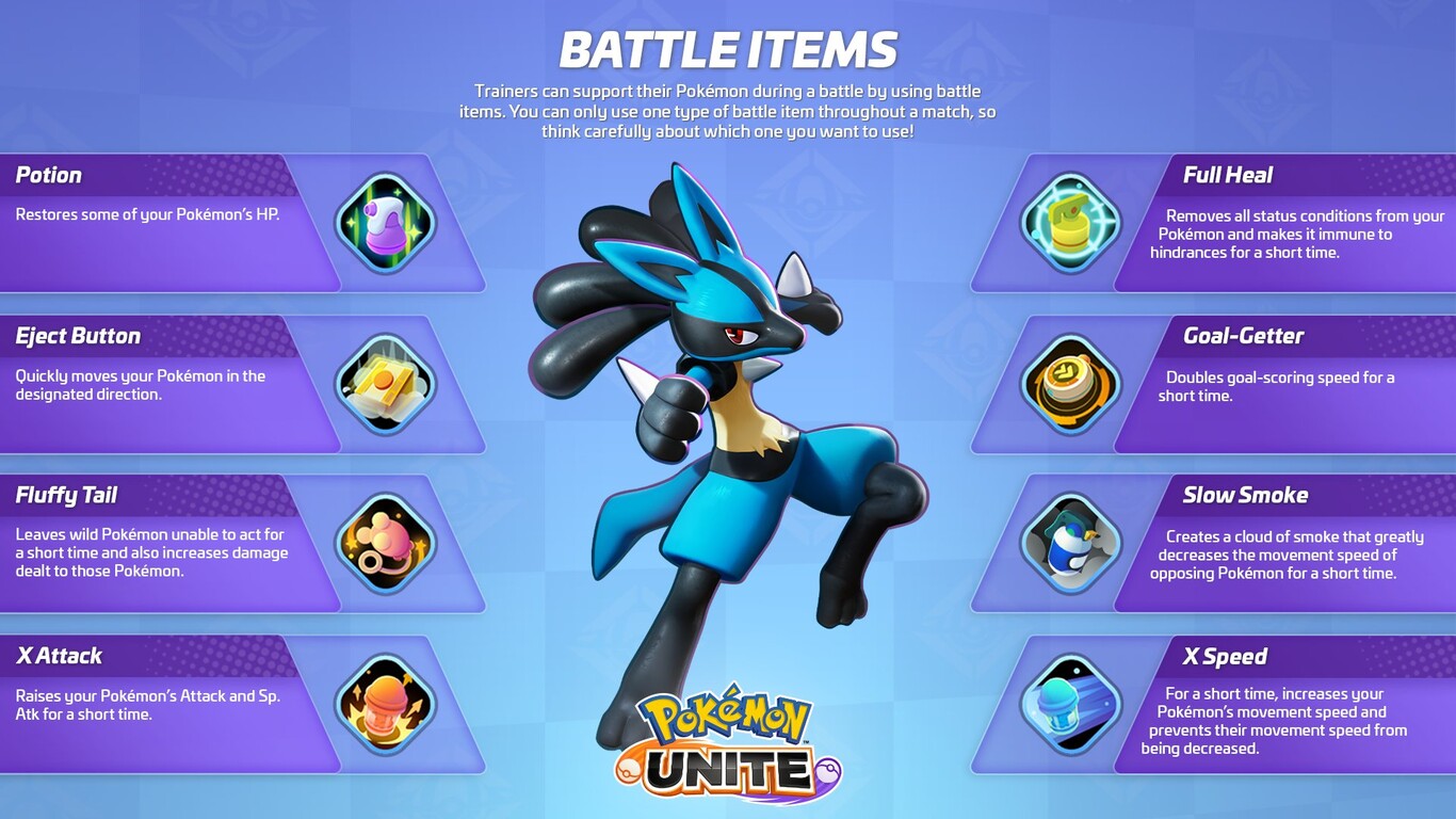 Improve your Battle Items constantly, maximize the potential of your Pokémon