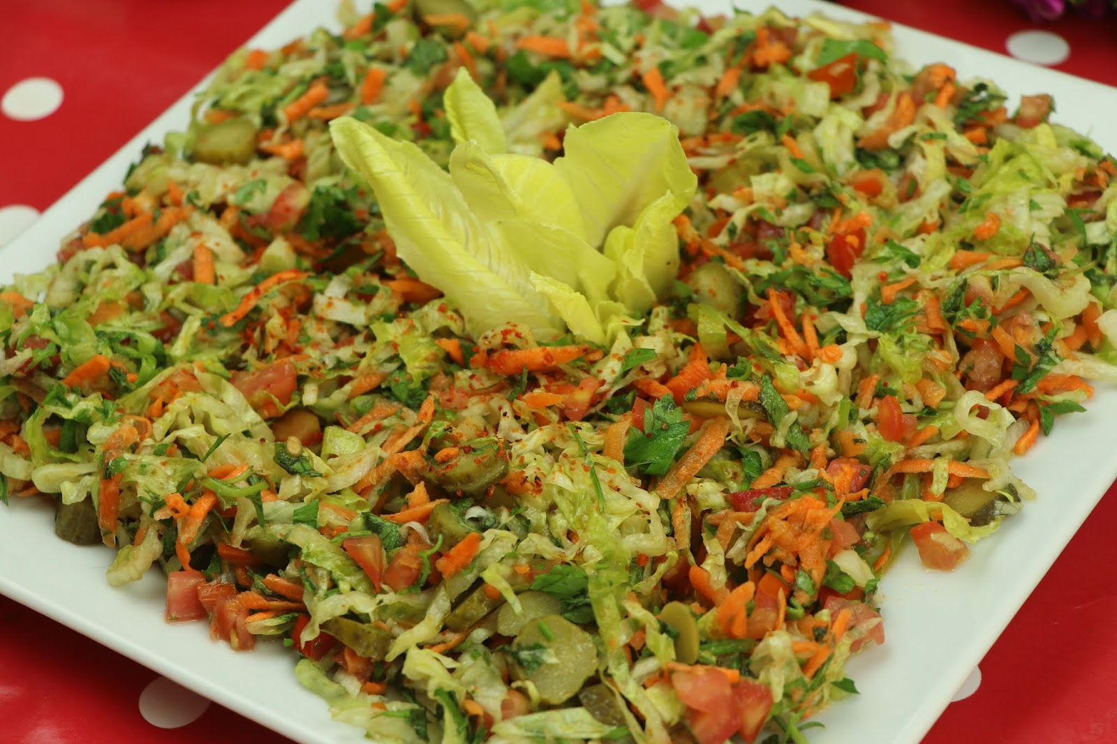 سلطة خضار السريعة مقبلات باردة بزيت الزيتون مع رباح محمد الحلقة 704