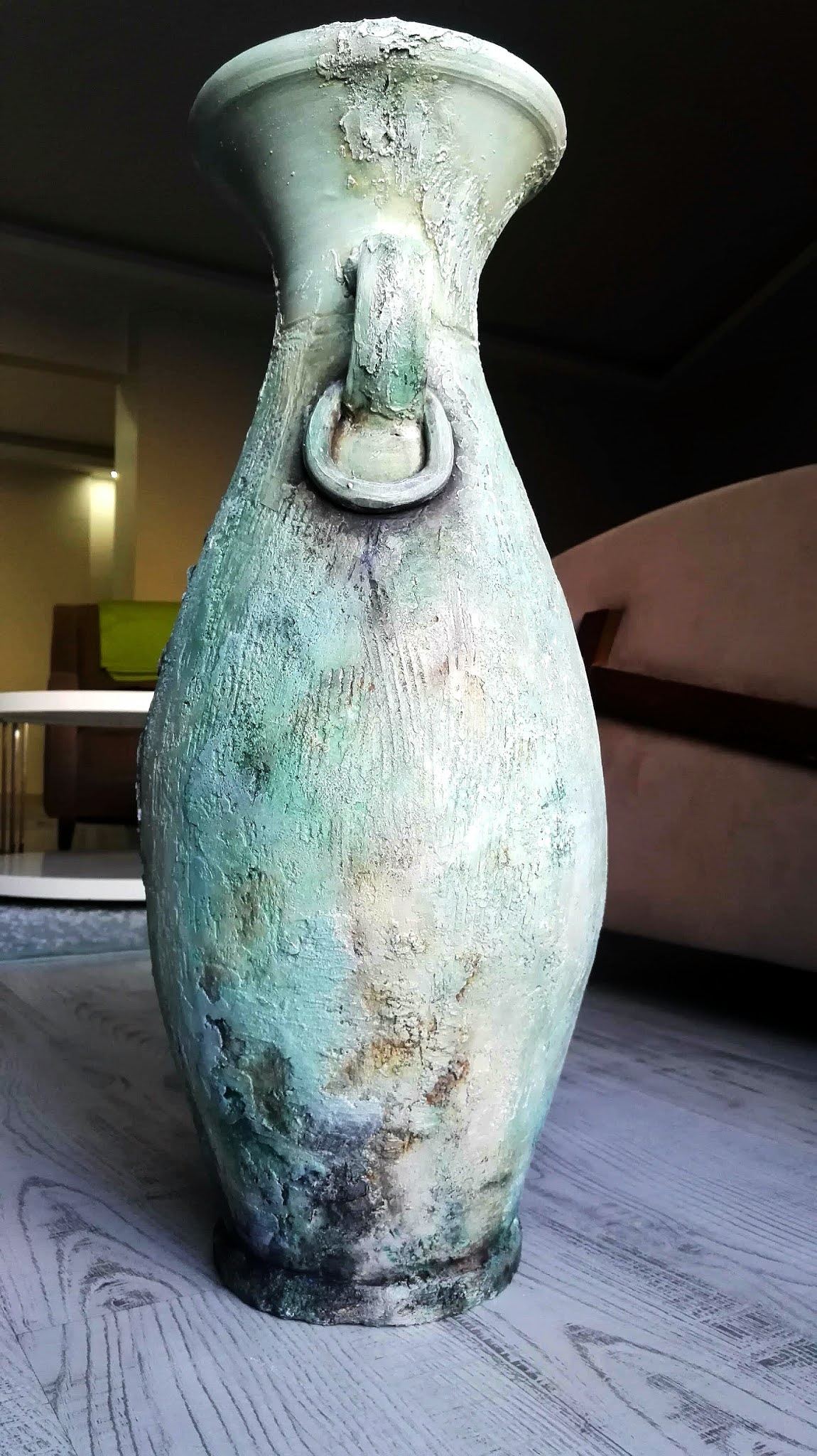 Beton Efektli Vazo Boyama Nasıl Yapılır &amp; Eskitme Teknikleri Ev