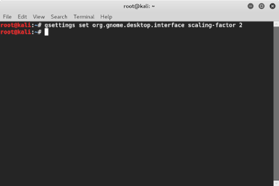 gsettings-scaling-factor-2 Make Kali Linux Plays Well On HiDPI PCs