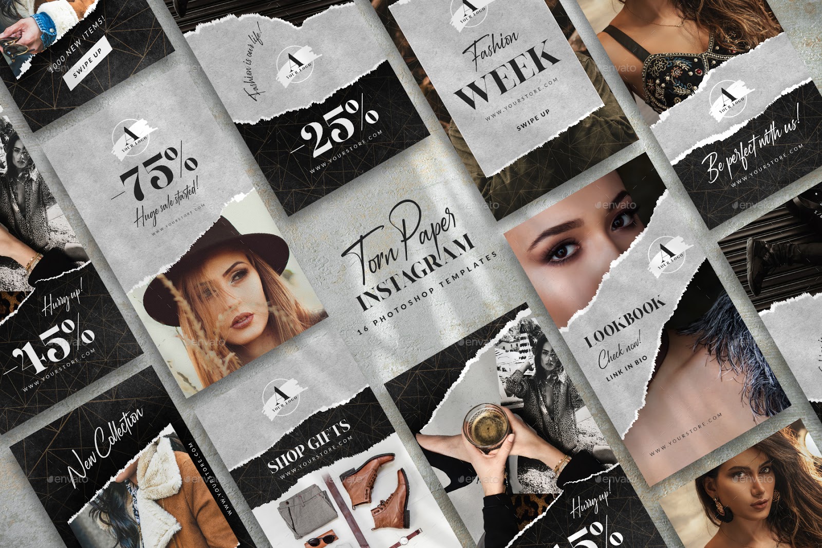 Torn Paper Instagram (PSD, JPG)