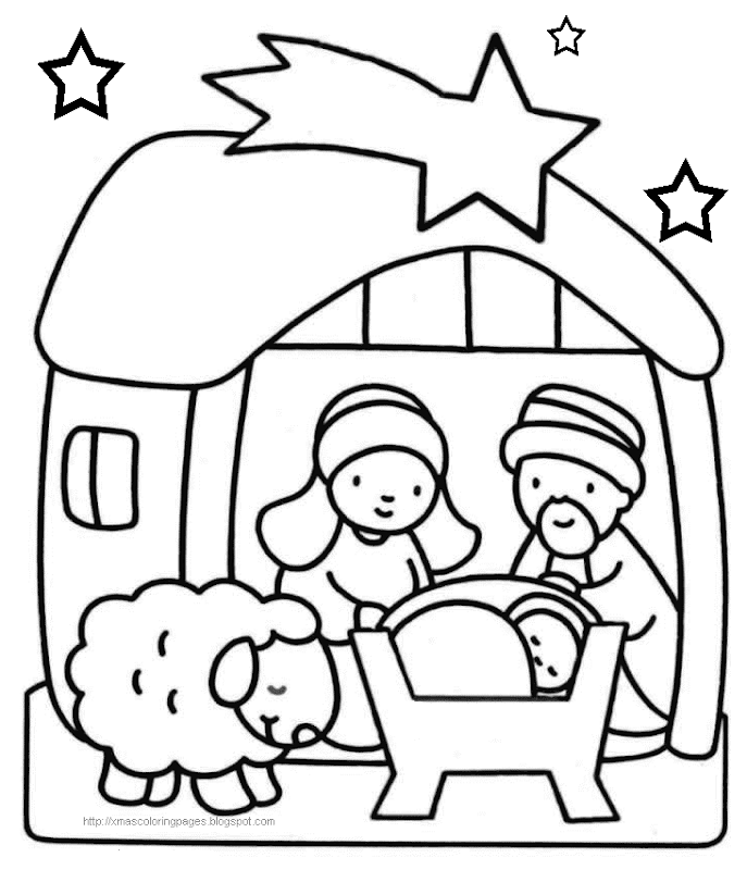 XMAS COLORING BABY JESUS NATIVITY COLORING PAGES title=