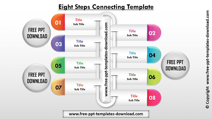 Eight Steps Connecting Chain Template | Free PPT Download
