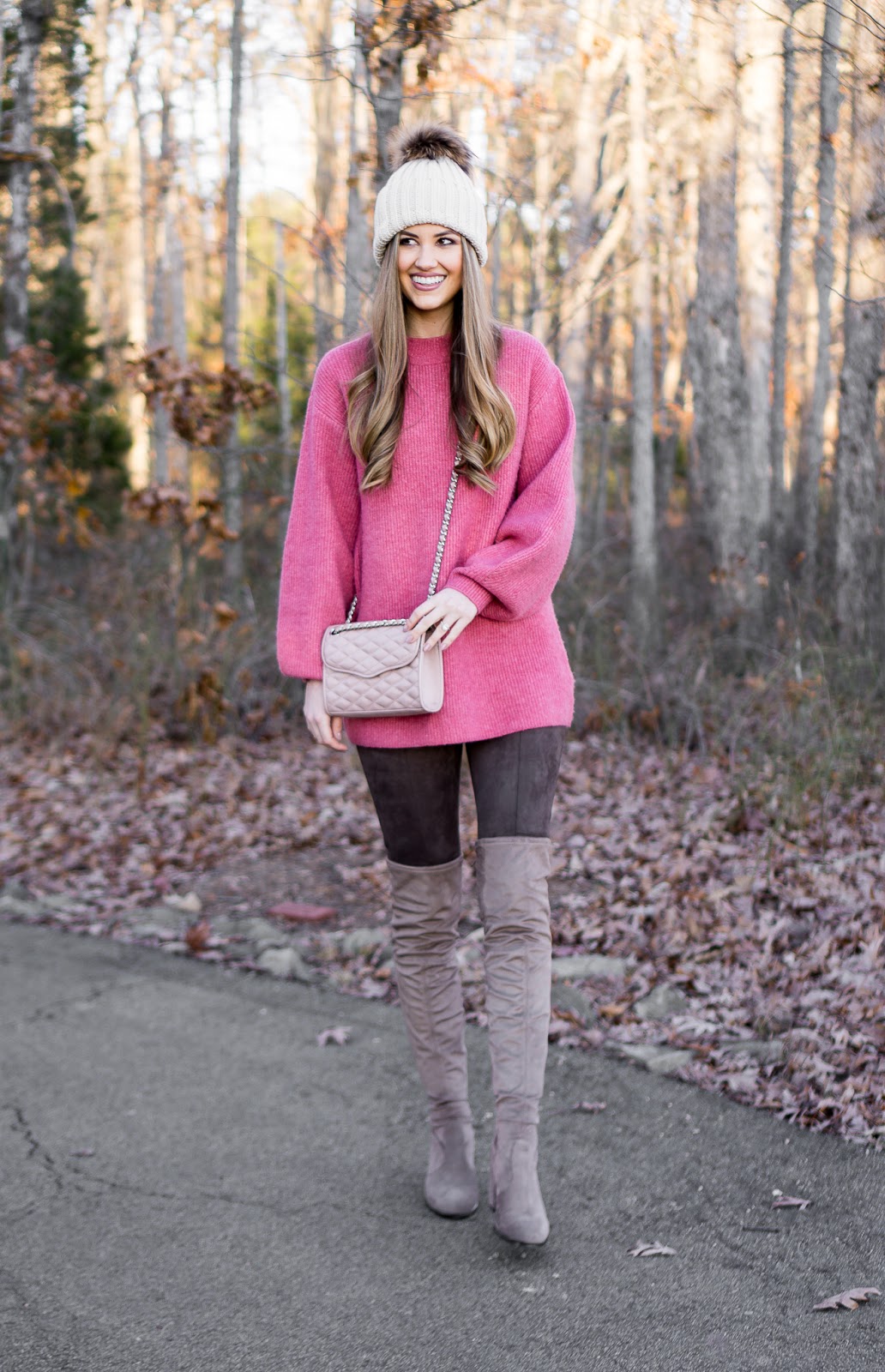 oversized sweaters and over the knee boots