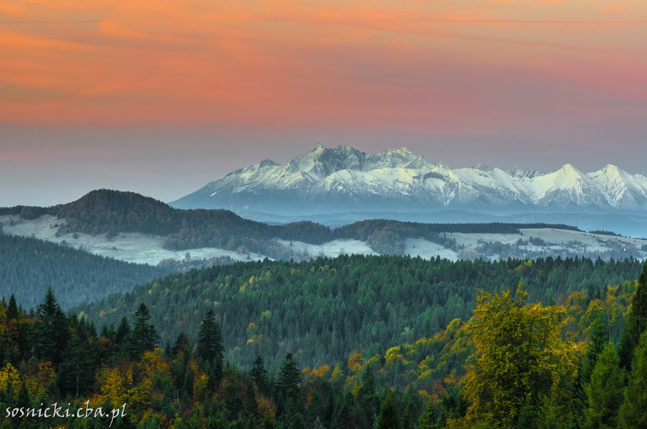 Tatry Wysokie i Bielskie z Obidzy nad Piwniczną.