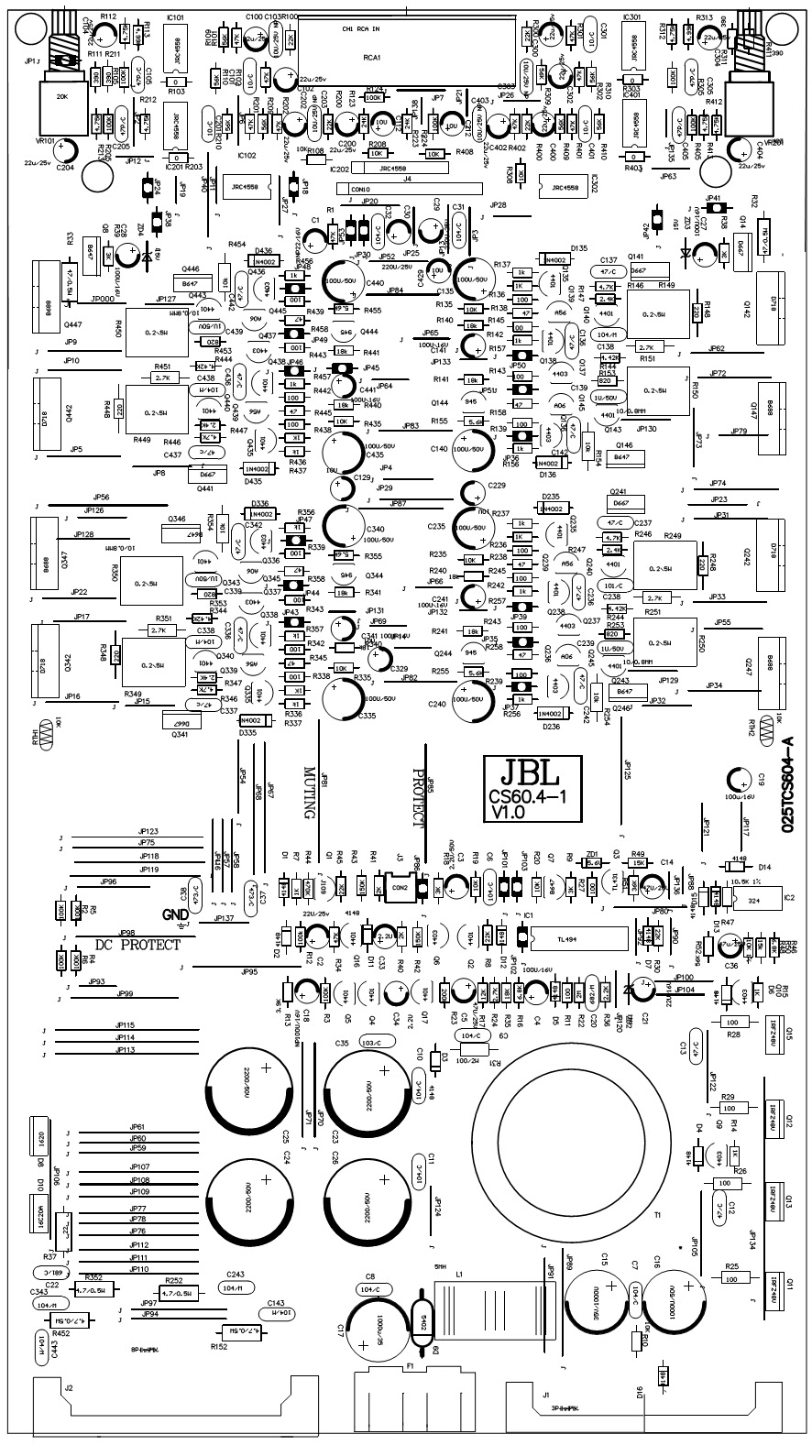 Master Electronics Repair ! JBL MA6004 MARINE SERIES SCHEMATIC
