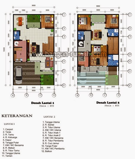 Denah Rumah 2 Lantai Ukuran Lahan 10 X 11 M Home Design 
