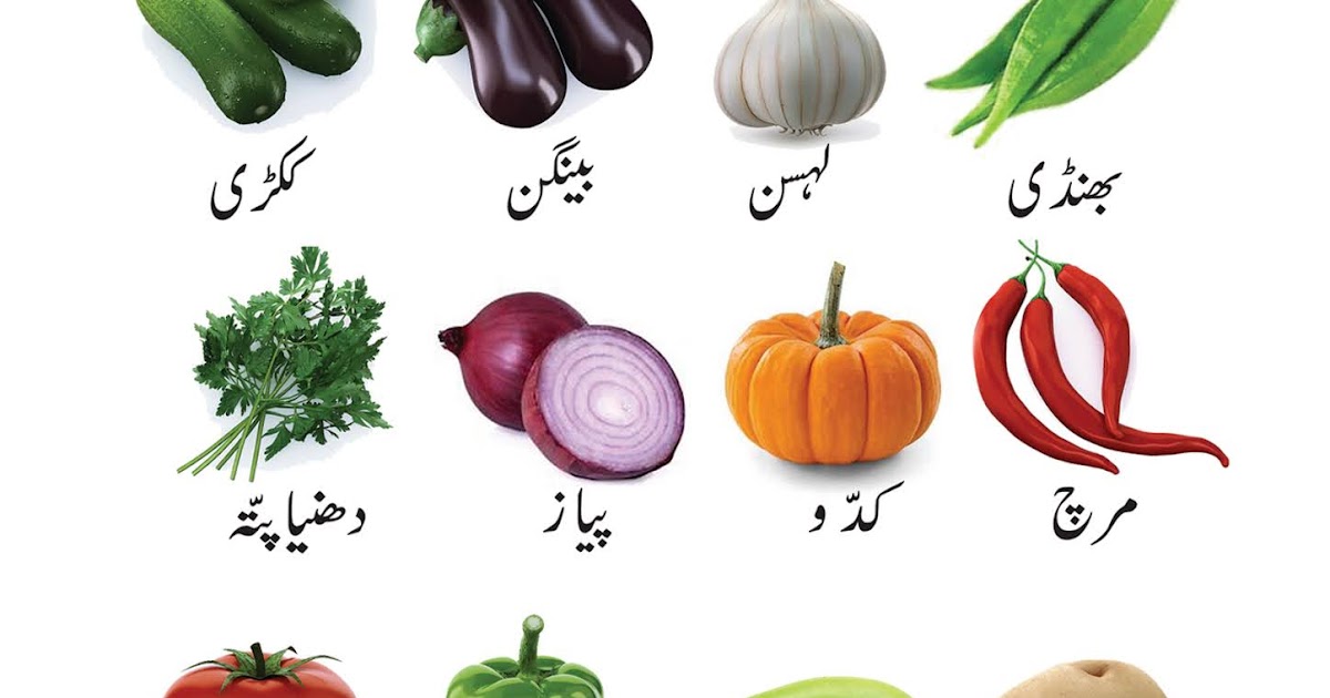 urdunotebook Vegetables Chart
