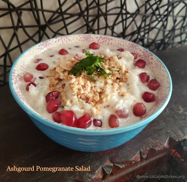 images of Ashgourd Pomegranate Salad / Ashgourd Salad / Simple Salad Recipes