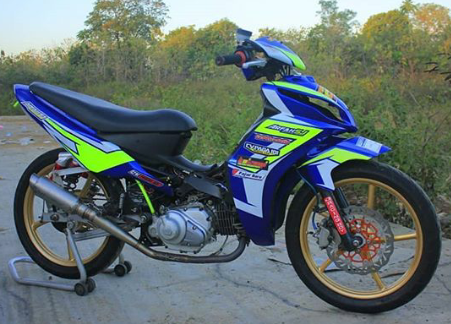 Modifikasi Jupiter Z1 Warna Biru Polos, Metalik, Tosca, Muda, Langit