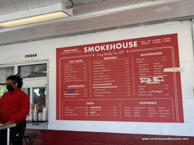 menu board at The Smokehouse in Berkeley, California