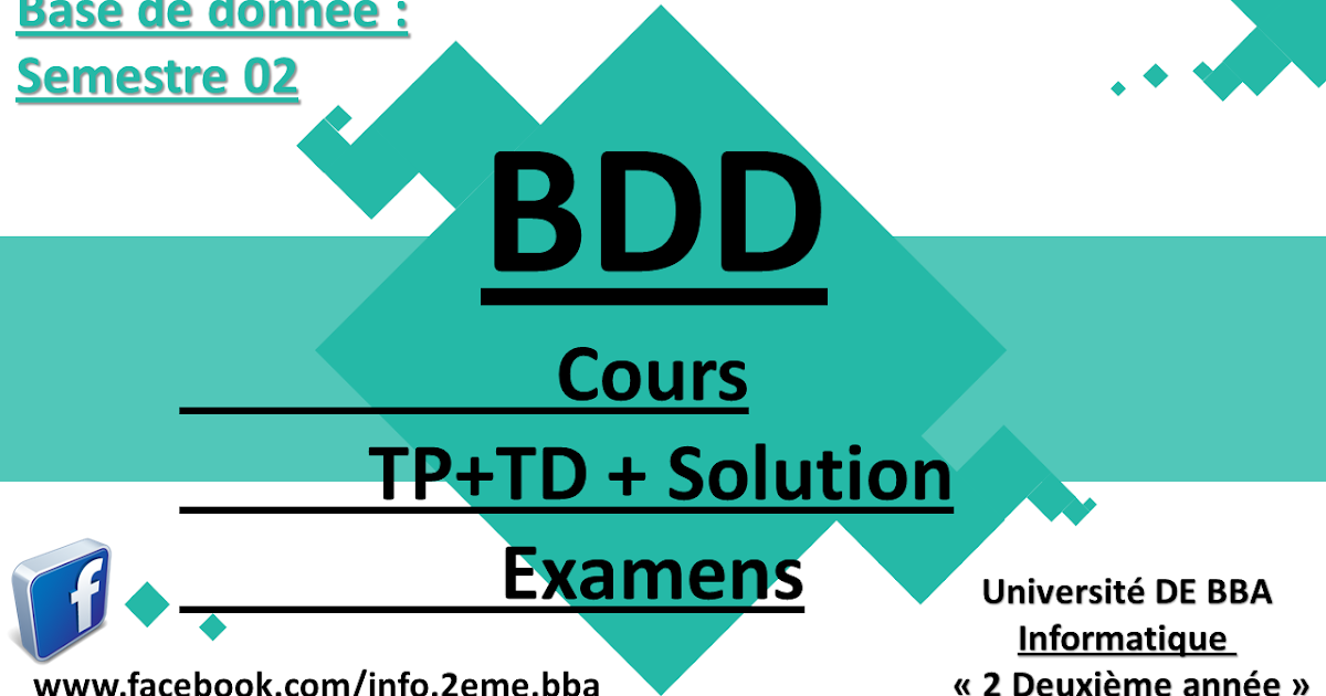 Base de donnée  Université de El Bachir el Ibrahimi « Informatique 2