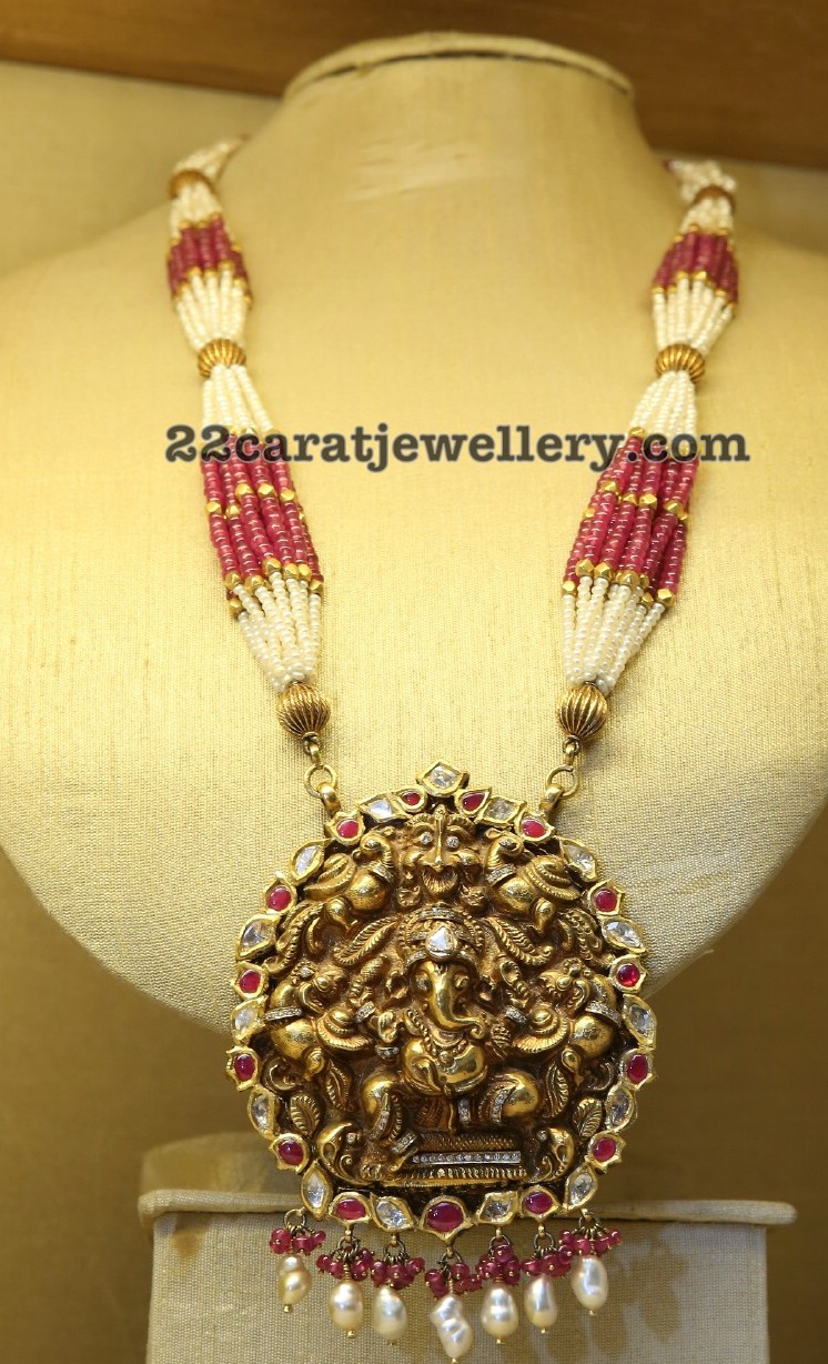 Handmade Kundan Beads Long Chains Jewellery Designs