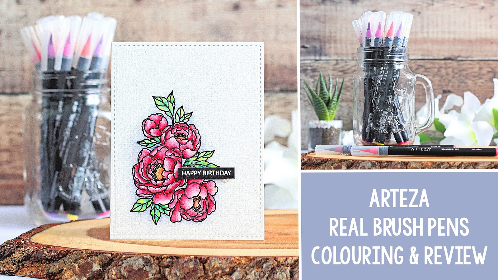 The Card Grotto: VIDEO  Arteza Real Brush Pens Colouring & Review