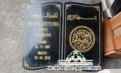 Nisan Buku Islam Bahan Granit, Nisan Buku, Nisan Bentuk Buku