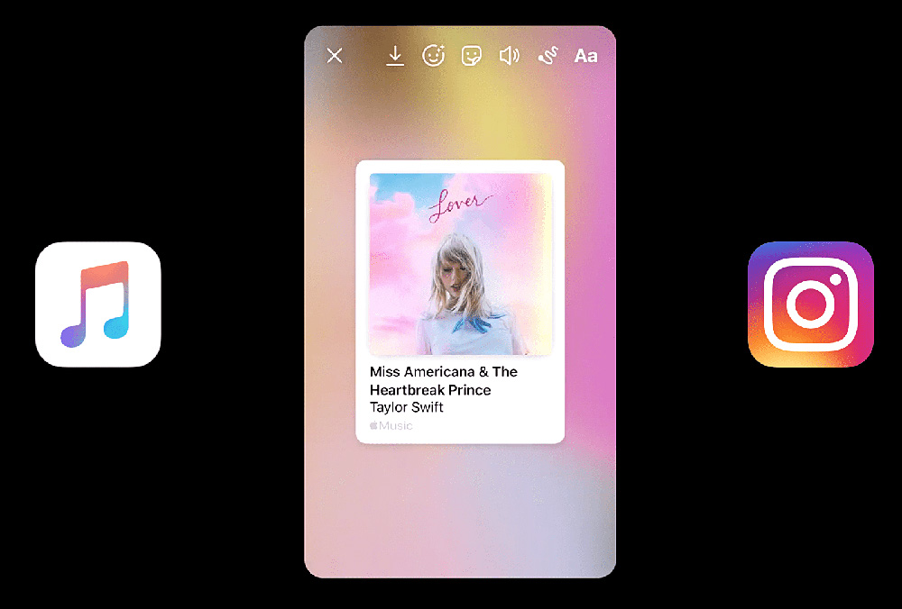 Iphone 將可在fb 和ig 限時動態分享音樂歌曲