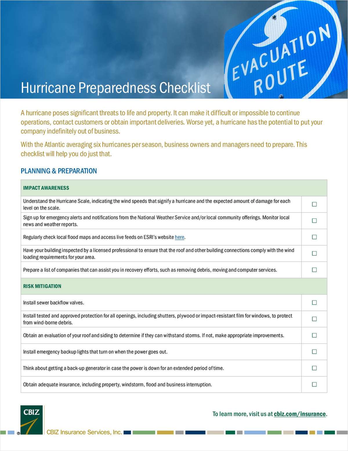 ( FREE For a Limited Time ) Hurricane Preparedness Checklist NEDL