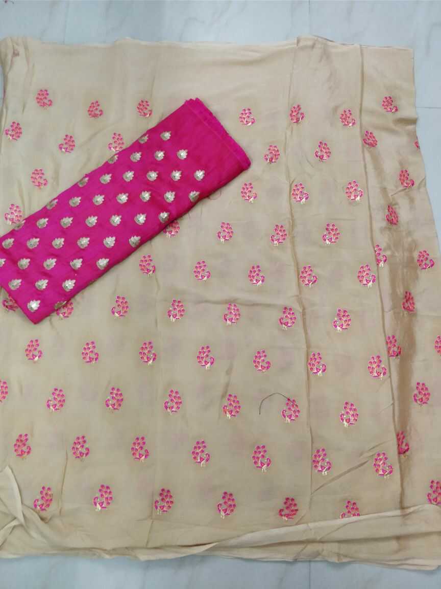 Chinnon Chiffon Sarees paired with designer blouse | Buy online ...