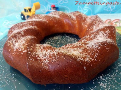 Ciambella all'arancia e cocco senza burro - Torta soffice