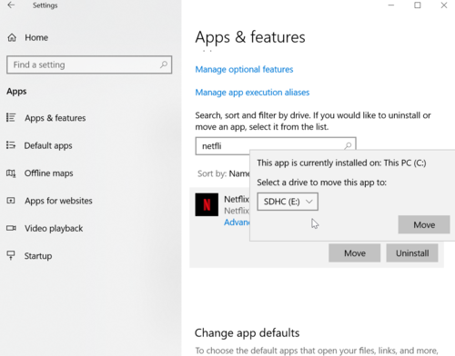 Windows 10의 Netflix에서 다운로드 위치 변경