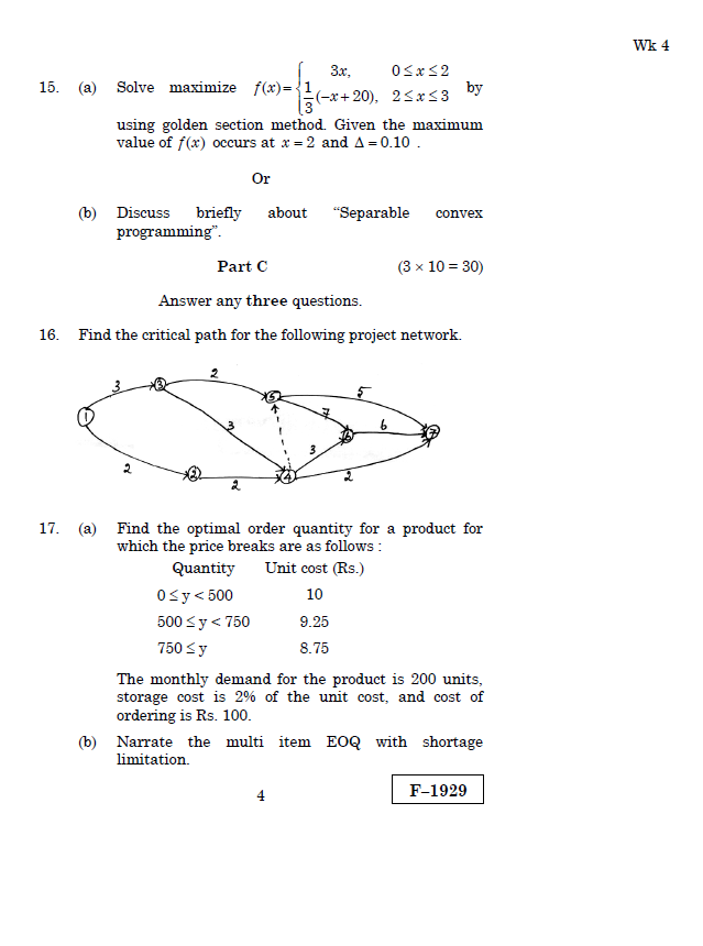 operations research question paper 2019