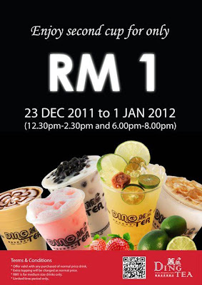 Ding Tea Malaysia: Second Cup For Only RM1