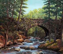 bridges paintings bridge cobblestone arch stream spring under crossing jordan ulla hansen pond