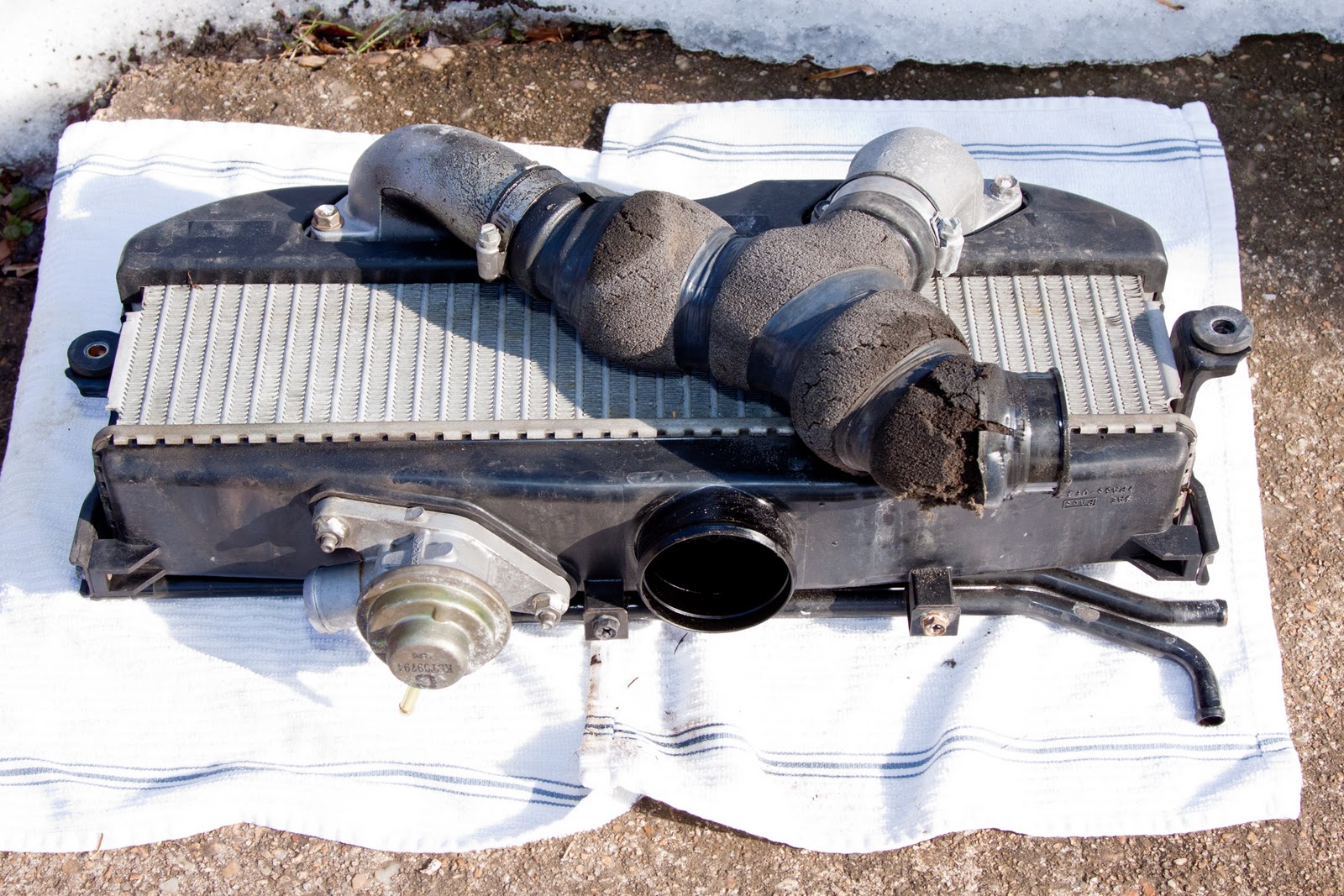 View from the Exerda Silicone Intercooler Pipes for the Forester