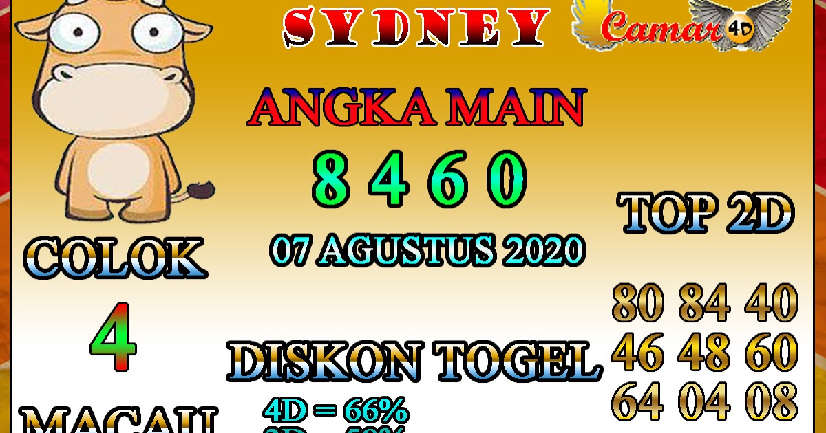 Prediksi Togel Sydney 07 AGUSTUS 2020 Prediksi Togel Lengkap SGP