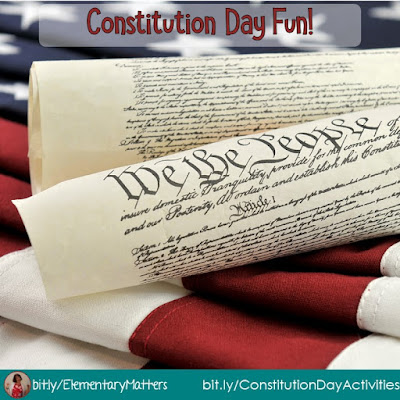 Fun for Constitution Day - This post has suggestions, ideas, and 3 resources for Constitution Day and other USA Patriotic holidays.