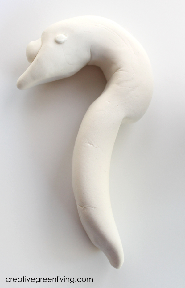 Swan craft example - how to sculpt a swan face and neck from air dry clay