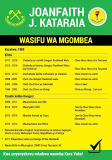 MFAHAMU JOANFAITH J.KATARAIA MGOMBEA NAFASI (UVCCM) TAIFA